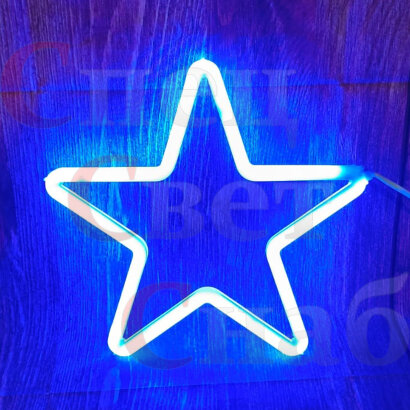 Звезда на уличную елку 30 см синяя