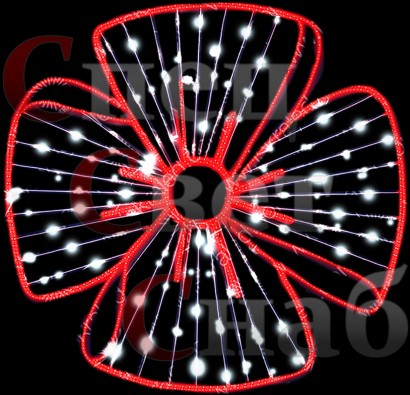 Светодиодное украшение города к 9 мая "Маковый цвет" 1 х 1 м